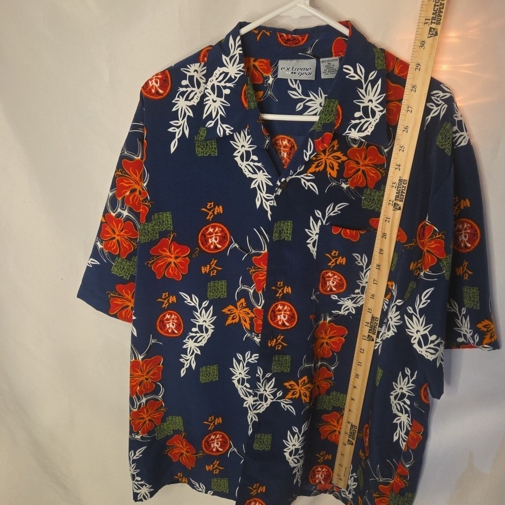 Vintage Extreme Gear Shirt Men's XL Blue Hawaiian Tropical - Picture 4 of 5